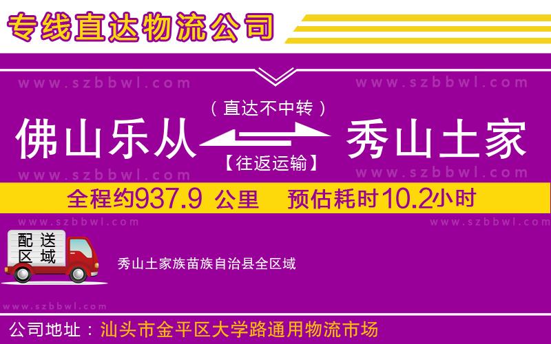 佛山樂從鎮(zhèn)到秀山土家族苗族自治縣物流公司