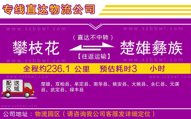 攀枝花到楚雄彝族自治州物流專線