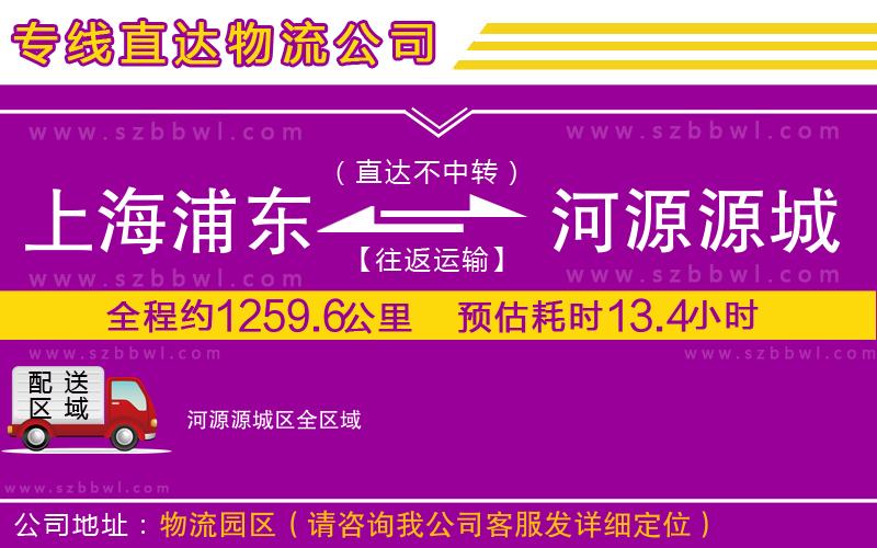 上海浦東區(qū)到河源源城區(qū)物流公司