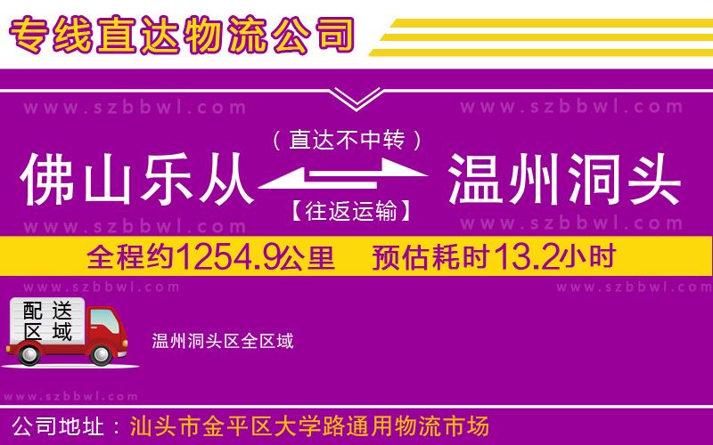 佛山樂(lè)從鎮(zhèn)到溫州洞頭區(qū)物流專(zhuān)線(xiàn)