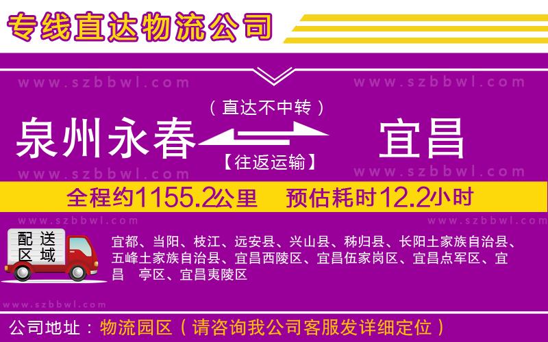 泉州永春到宜昌物流專(zhuān)線