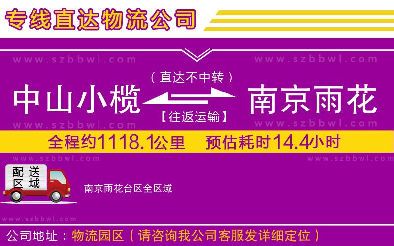 中山小欖到南京雨花臺區(qū)物流專線