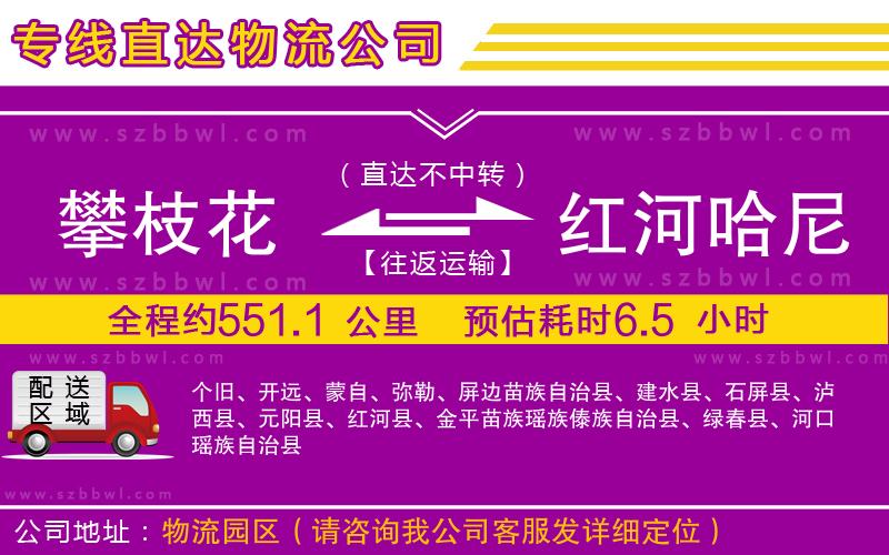 攀枝花到紅河哈尼族彝族自治州物流專線