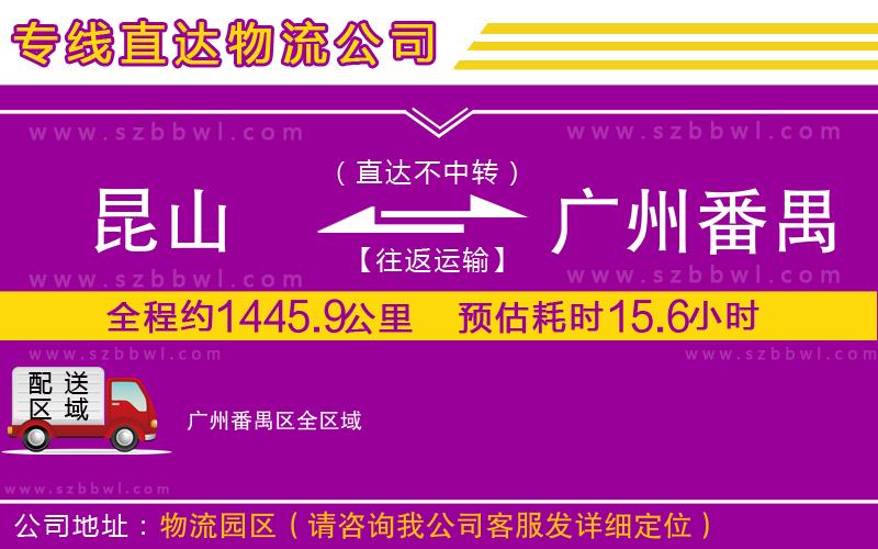昆山到廣州番禺區(qū)物流專線