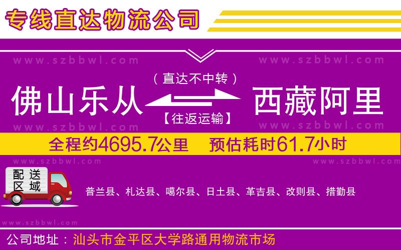 佛山樂從鎮(zhèn)到西藏阿里地區(qū)物流公司