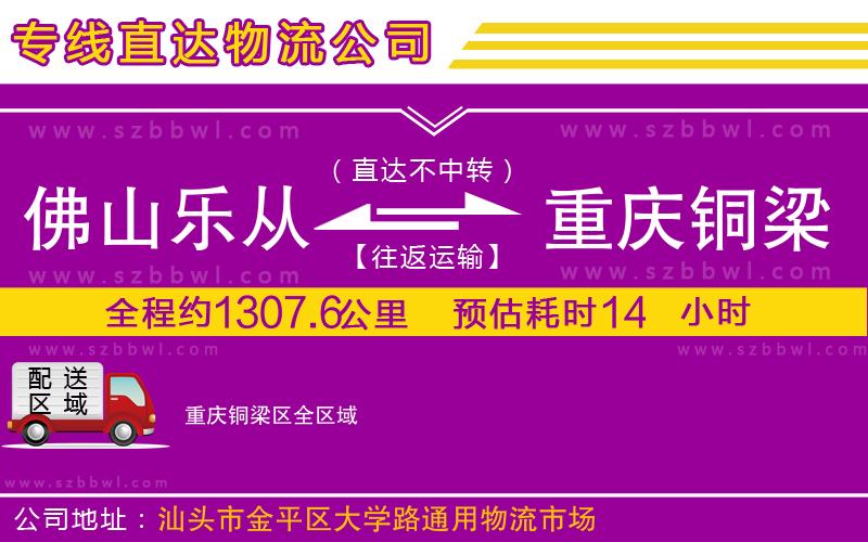 佛山樂(lè)從鎮(zhèn)到重慶銅梁區(qū)物流專線