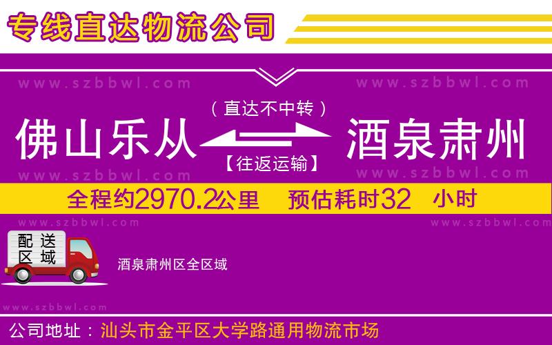 佛山樂(lè)從鎮(zhèn)到酒泉肅州區(qū)物流專(zhuān)線