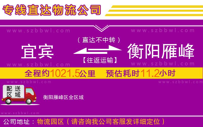 宜賓到衡陽(yáng)雁峰區(qū)物流專(zhuān)線