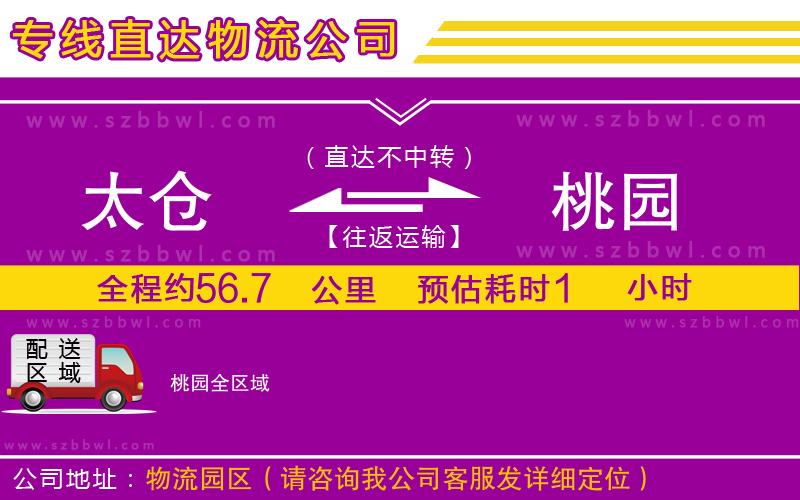 太倉(cāng)到桃園物流專線