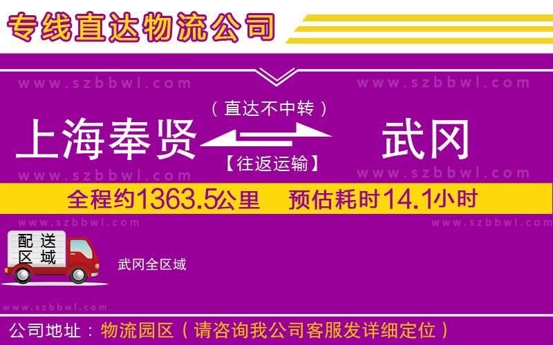 上海奉賢區(qū)到武岡物流公司