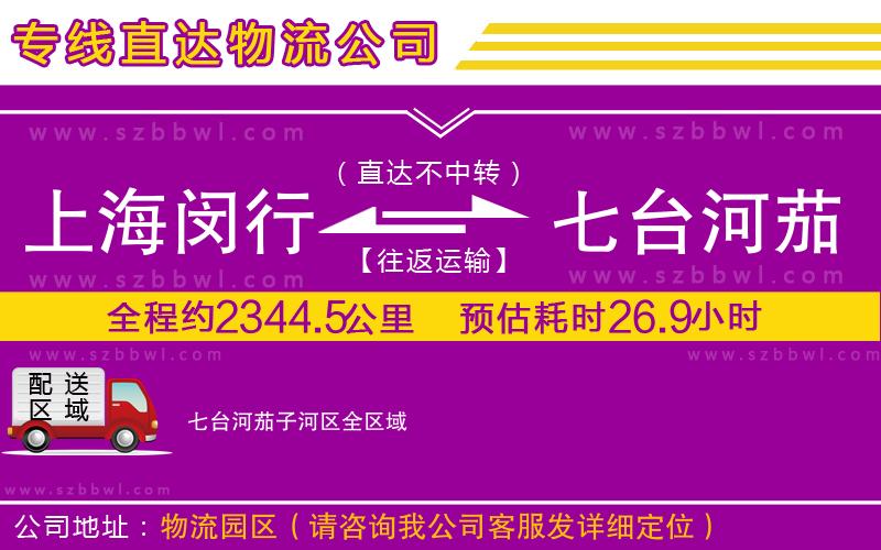 上海閔行區(qū)到七臺河茄子河區(qū)物流專線