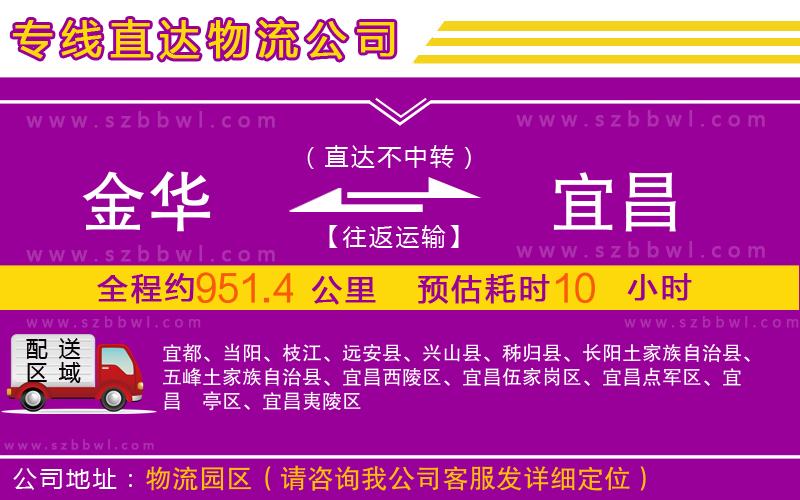 金華到宜昌物流公司