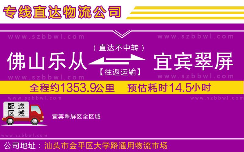 佛山樂從鎮(zhèn)到宜賓翠屏區(qū)物流專線
