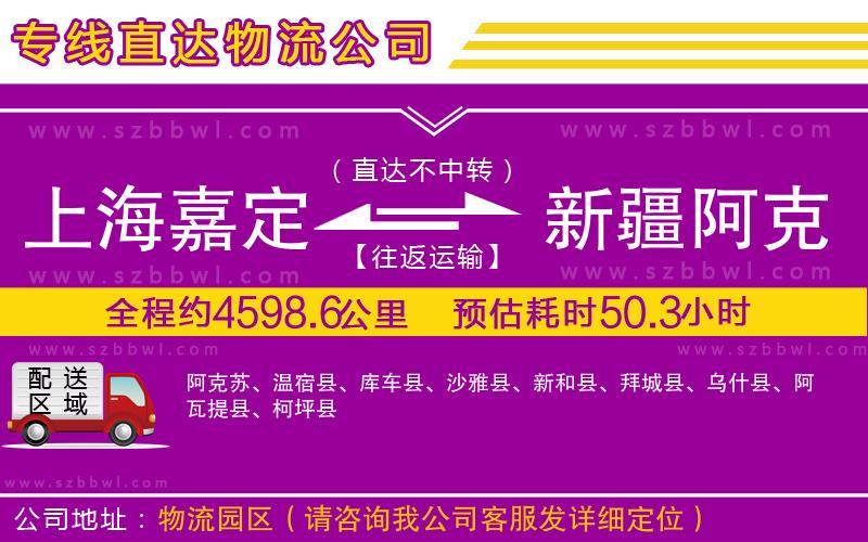 上海嘉定區(qū)到新疆阿克蘇地區(qū)物流公司