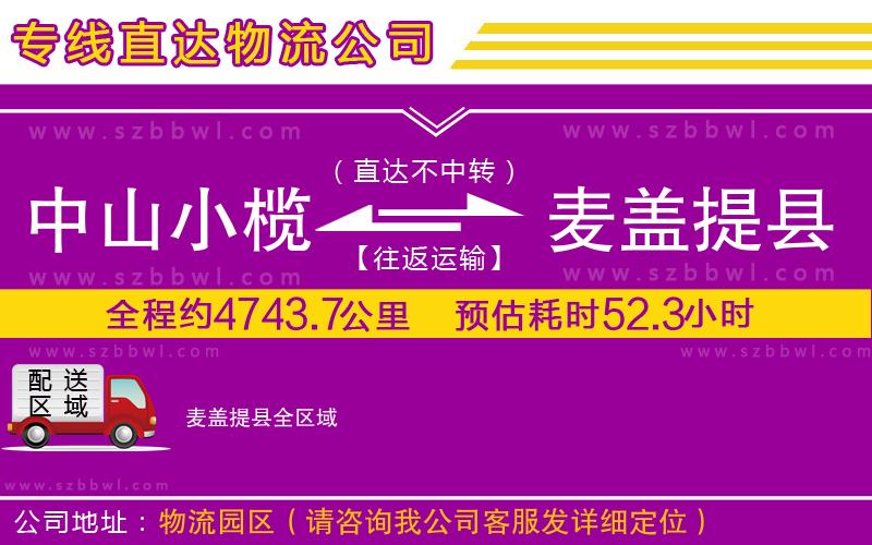 中山小欖到麥蓋提縣物流專線