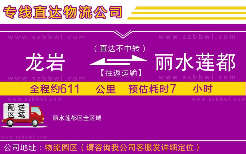 龍巖到麗水蓮都區(qū)物流專線