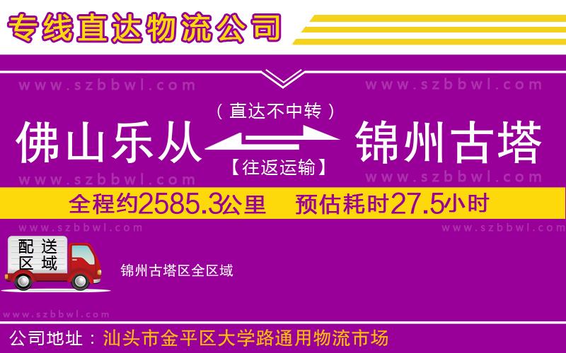 佛山樂從鎮(zhèn)到錦州古塔區(qū)物流公司