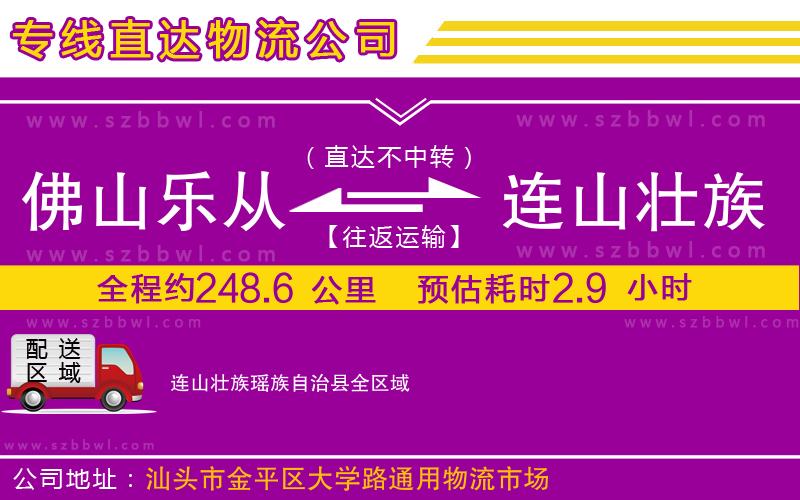 佛山樂從鎮(zhèn)到連山壯族瑤族自治縣物流專線