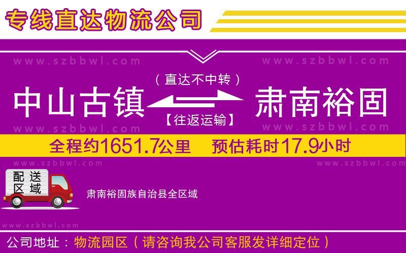 中山古鎮(zhèn)到肅南裕固族自治縣物流公司