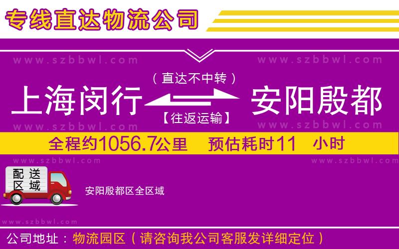 上海閔行區(qū)到安陽殷都區(qū)物流公司