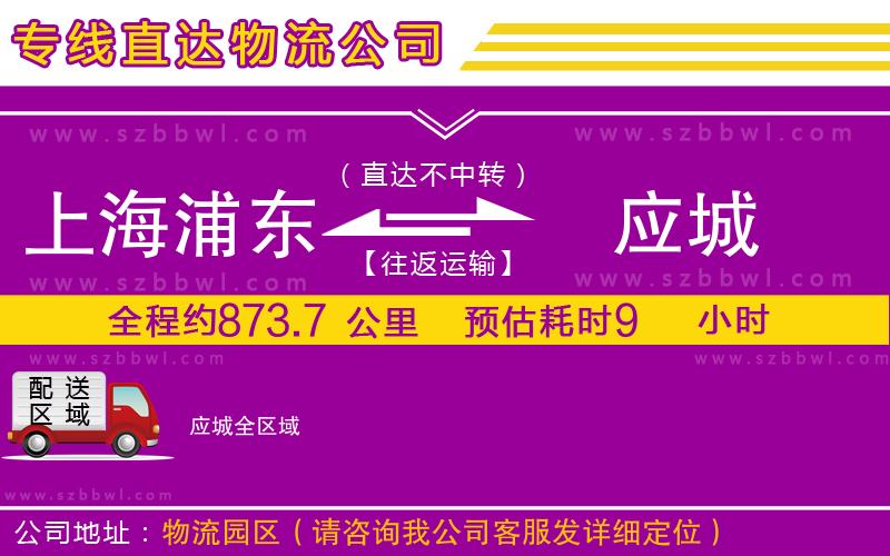 上海浦東區(qū)到應(yīng)城物流公司