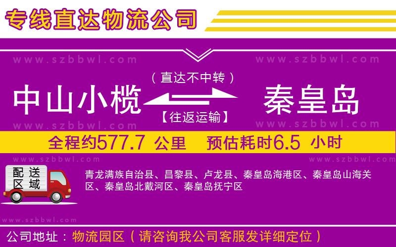 中山小欖到秦皇島物流專線