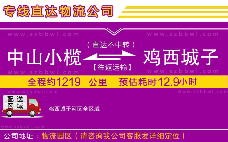 中山小欖到雞西城子河區(qū)物流專線