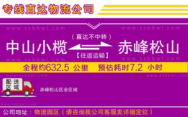 中山小欖到赤峰松山區(qū)物流公司
