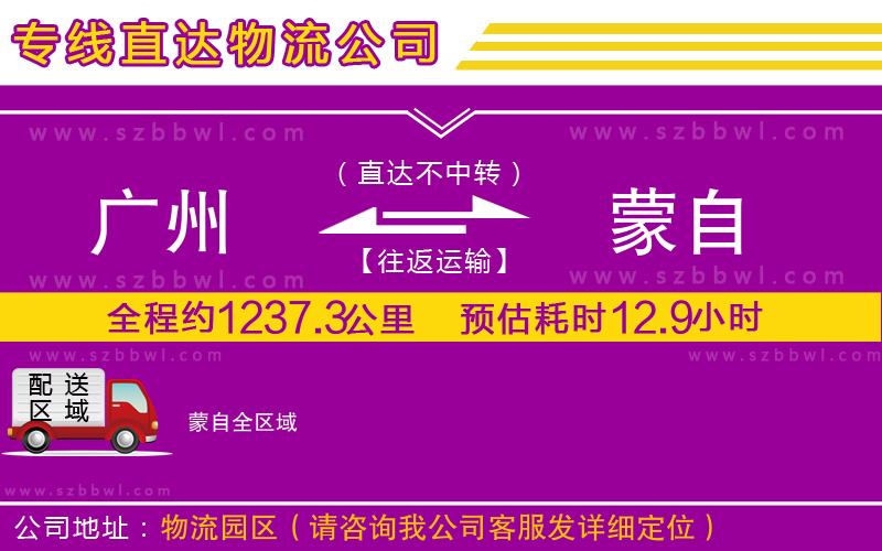 廣州到蒙自物流公司