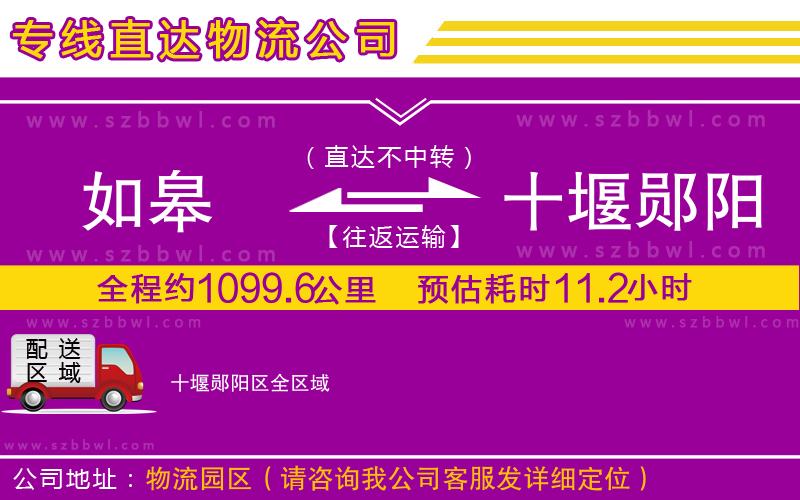 如皋到十堰鄖陽(yáng)區(qū)物流專線