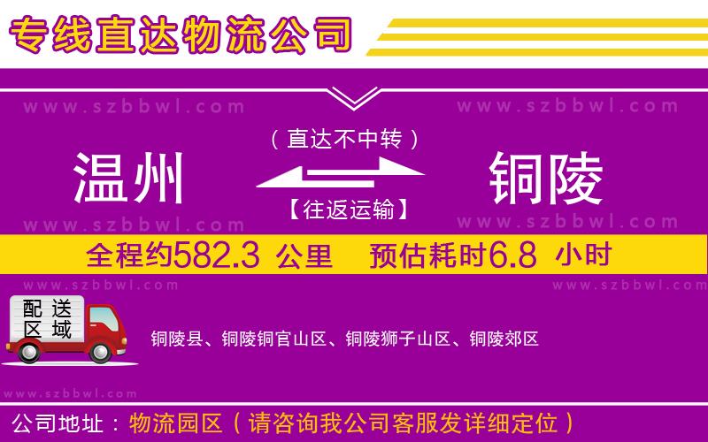 溫州到銅陵物流專線