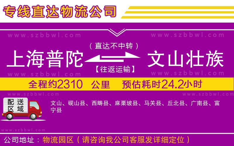 上海普陀區(qū)到文山壯族苗族自治州物流專線