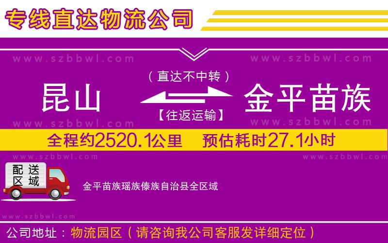 昆山到金平苗族瑤族傣族自治縣貨運(yùn)專線