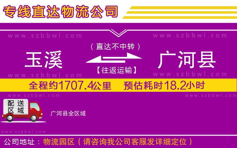 玉溪到廣河縣物流專線