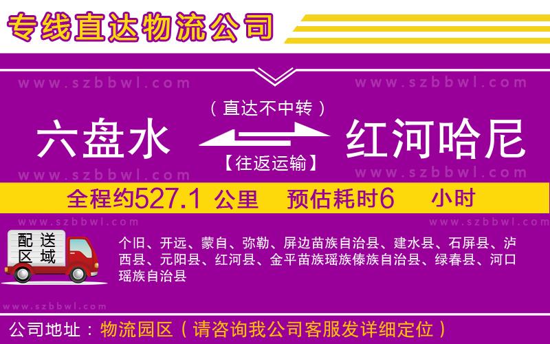 六盤水到紅河哈尼族彝族自治州物流公司