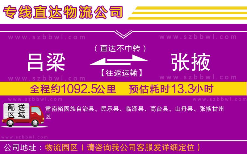 呂梁到張掖物流公司