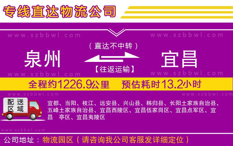 泉州到宜昌貨運專線