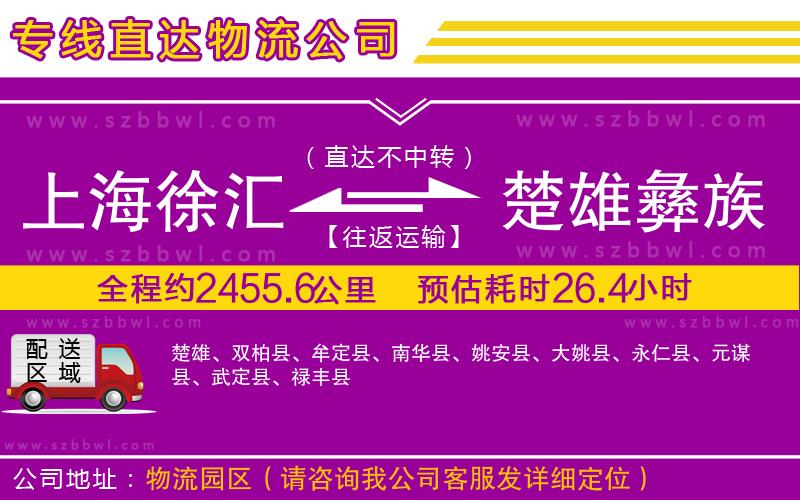 上海徐匯區(qū)到楚雄彝族自治州物流公司