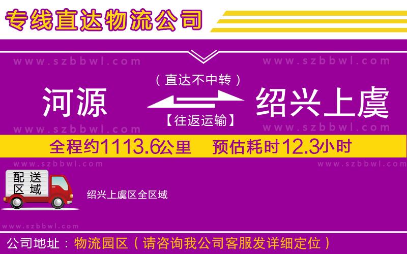 河源到紹興上虞區(qū)物流專線