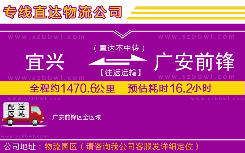 宜興到廣安前鋒區(qū)物流公司