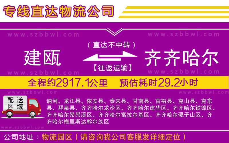 建甌到齊齊哈爾物流公司