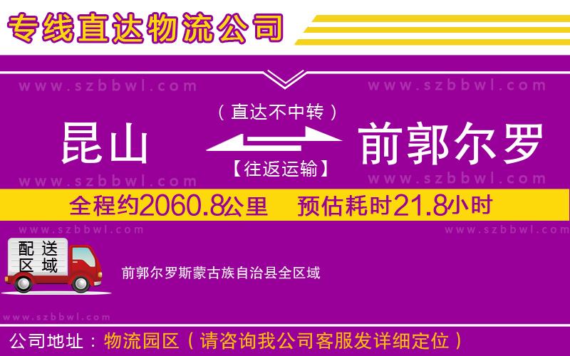 昆山到前郭爾羅斯蒙古族自治縣貨運專線