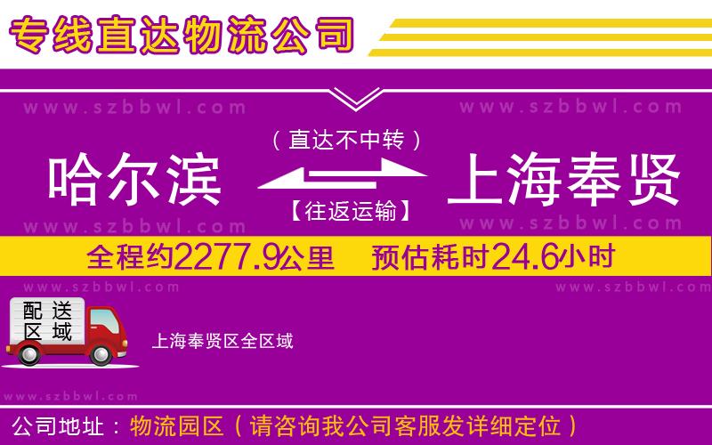 哈爾濱到上海奉賢區(qū)物流公司