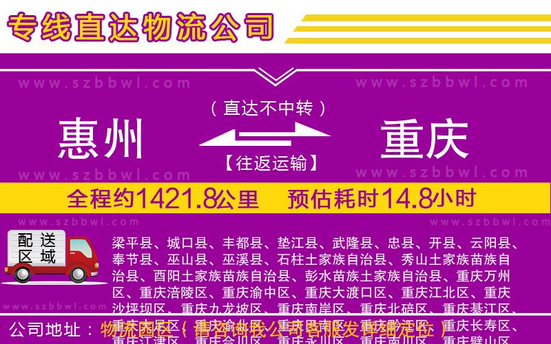 惠州到重慶貨運(yùn)專線