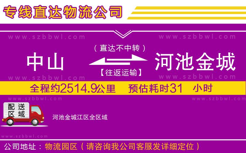 中山到河池金城江區(qū)貨運(yùn)專線