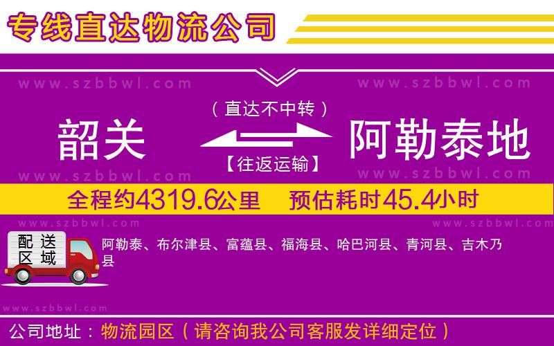 韶關(guān)到阿勒泰地區(qū)物流公司