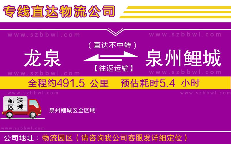 龍泉到泉州鯉城區(qū)物流公司