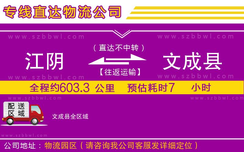 江陰到文成縣貨運(yùn)專線