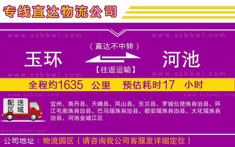 玉環(huán)到河池物流公司