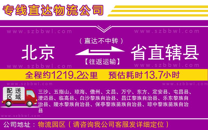 北京到省直轄縣貨運(yùn)專(zhuān)線